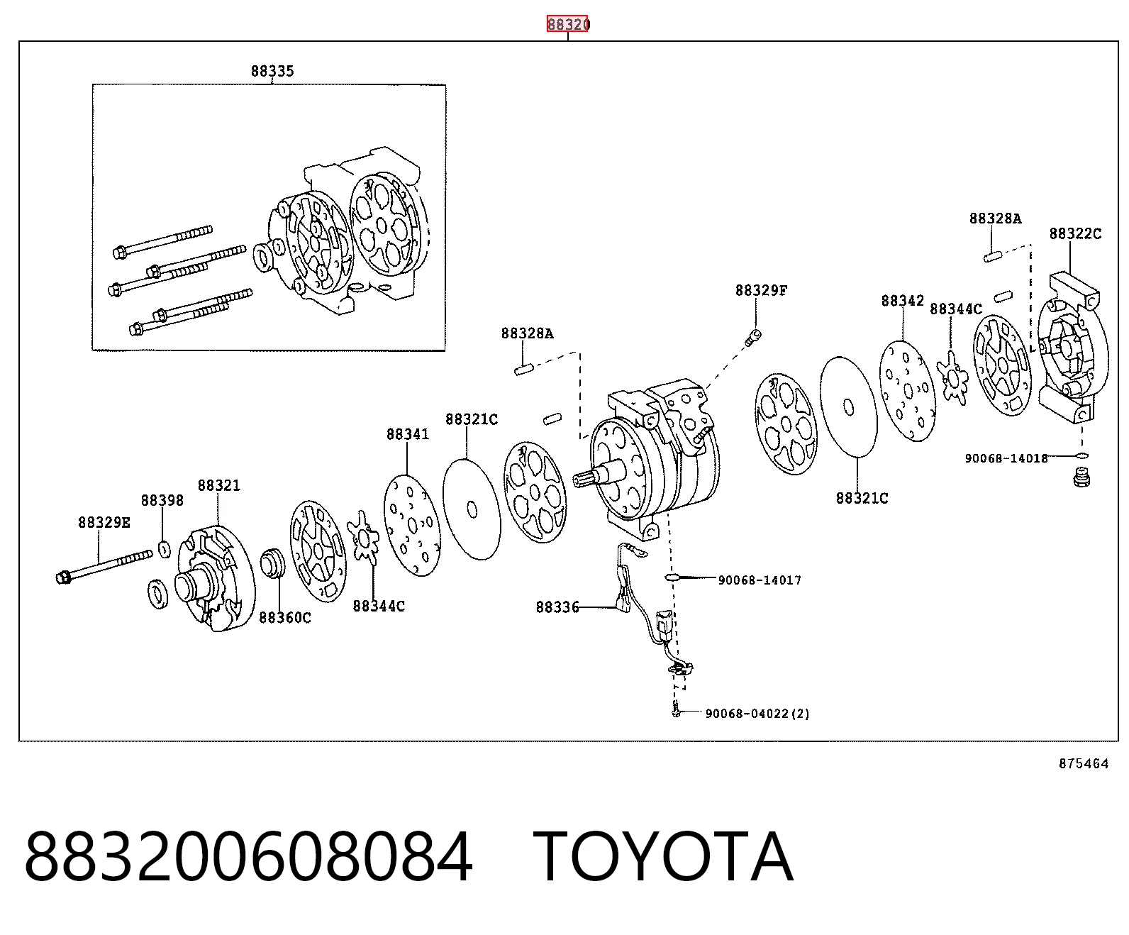 883200608084 Toyota Компресор холодоагенту
