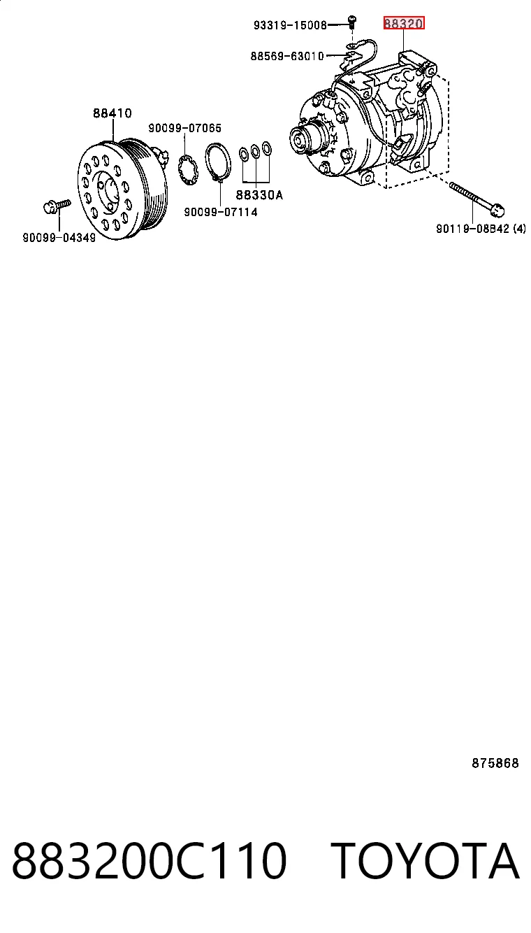 883200C110 Toyota Компресор холодоагенту