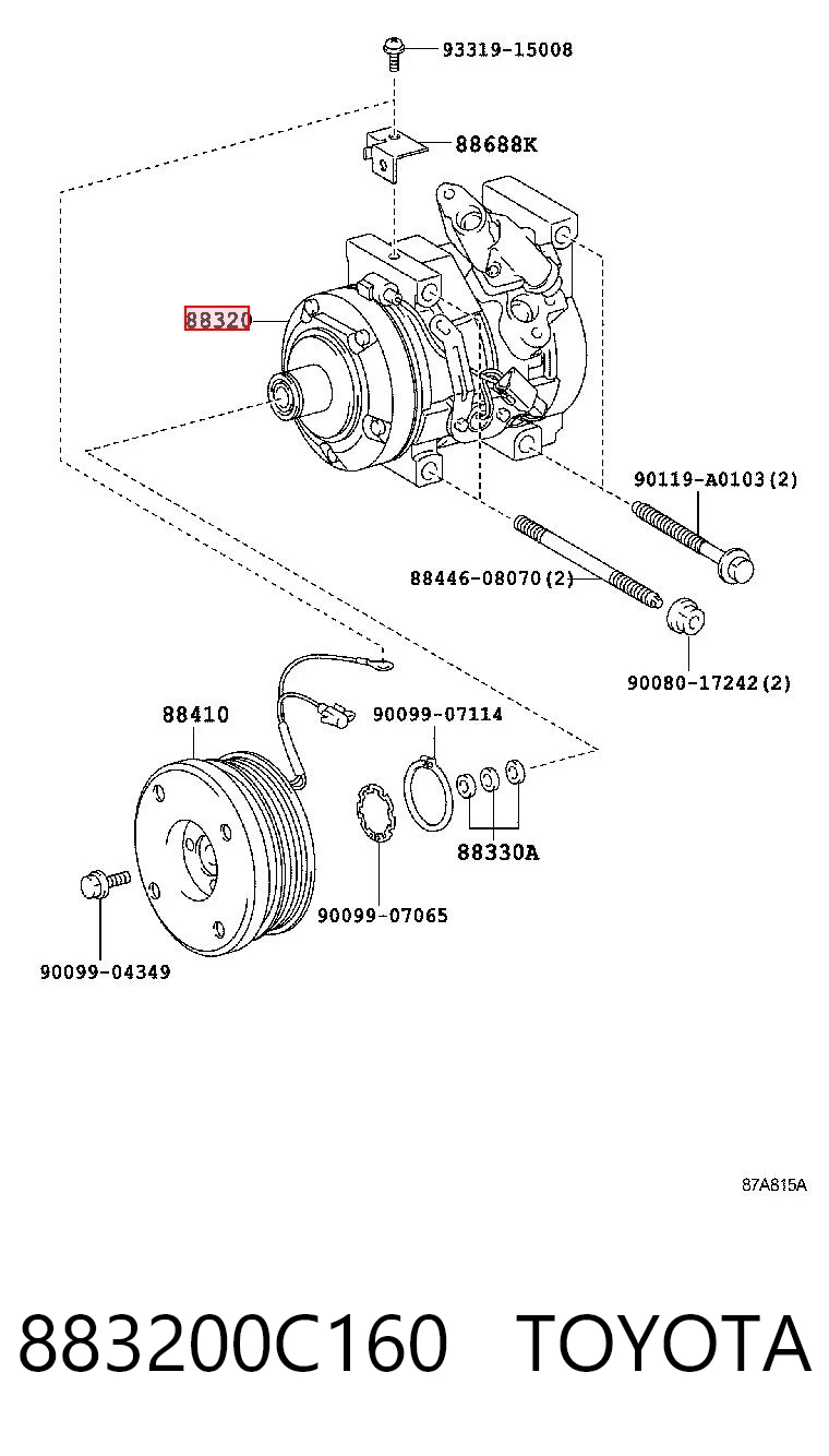 883200C160 Toyota Компресор холодоагенту