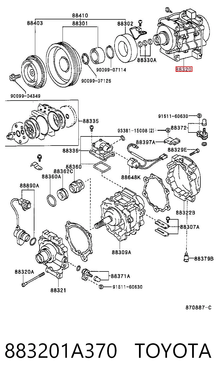 883201A370 Toyota Компресор холодоагенту