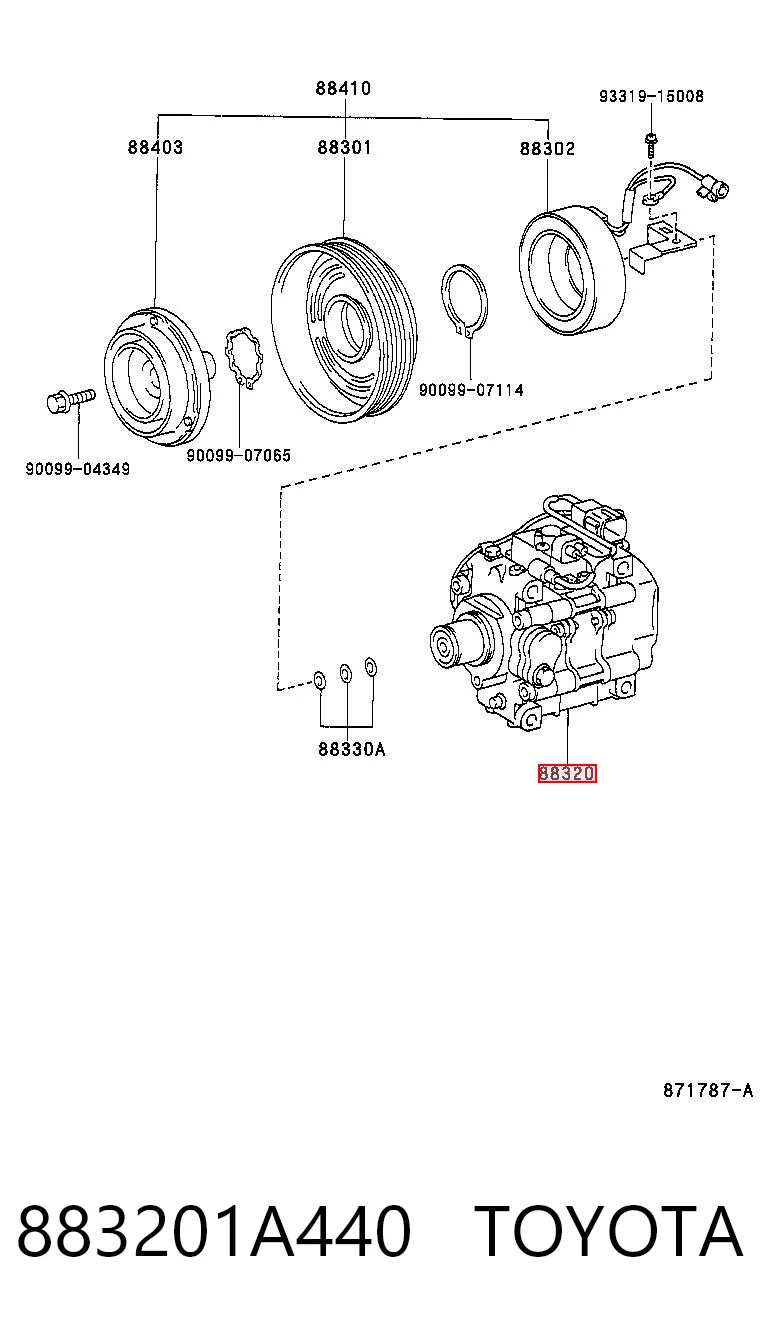 883201A440 Toyota Компресор холодоагенту