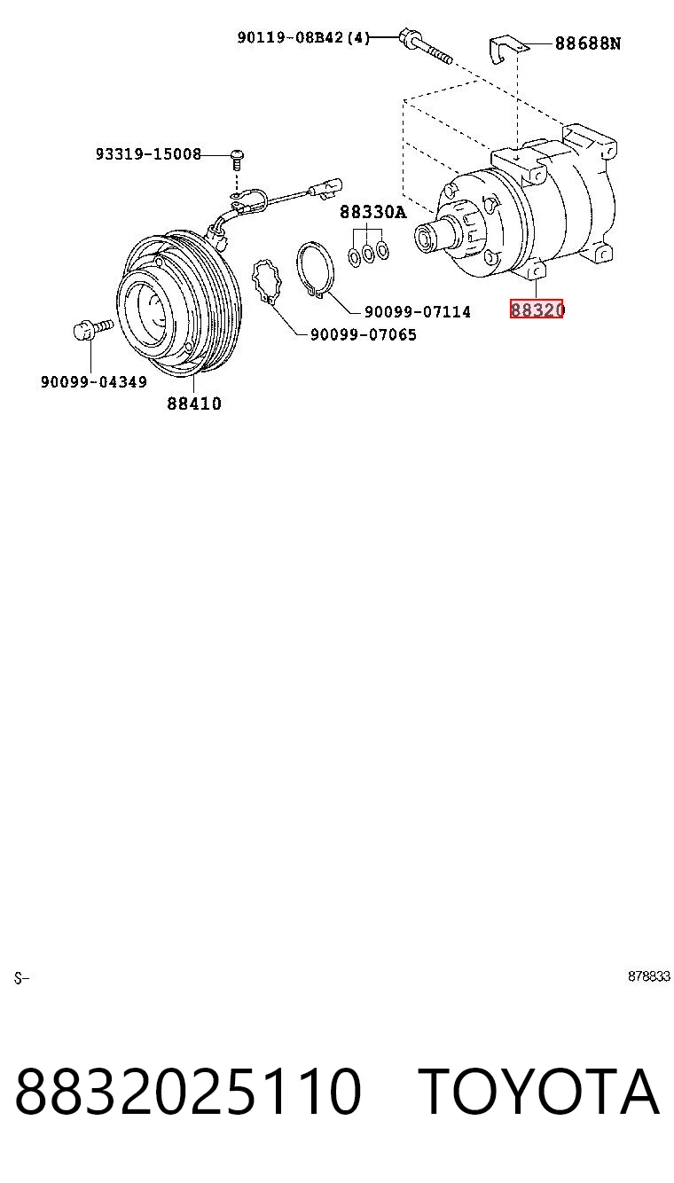 8832025110 Toyota Компресор холодоагенту