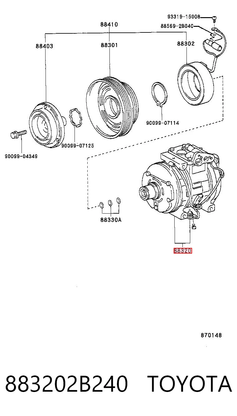 883202B240 Toyota Компресор холодоагенту