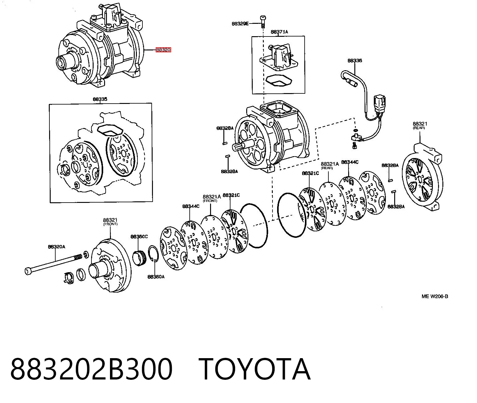 883202B300 Toyota Компресор холодоагенту