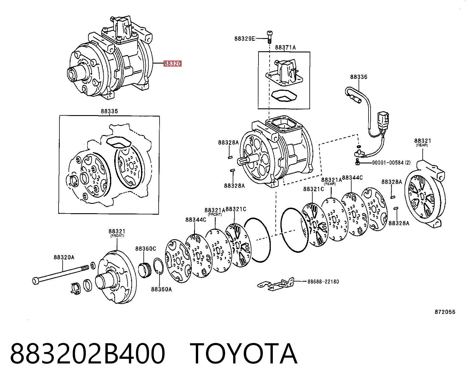 883202B400 Toyota Компресор холодоагенту