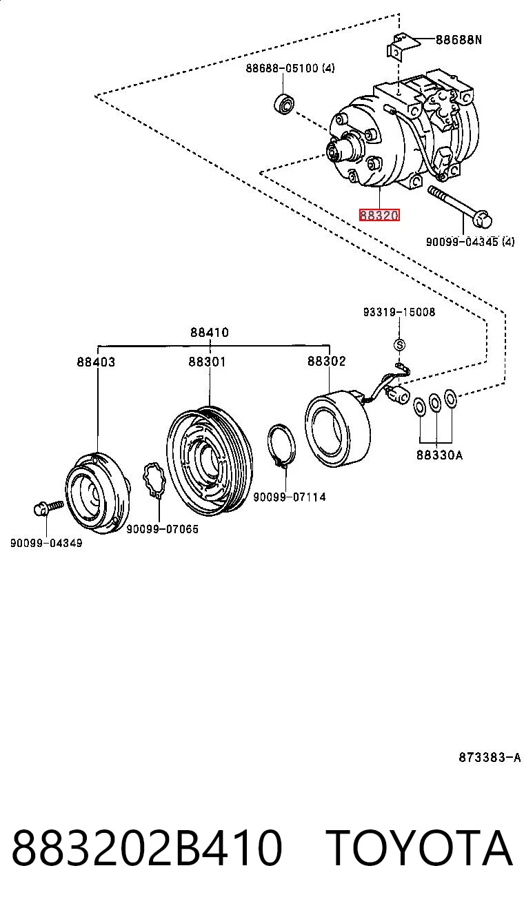883202B410 Toyota Компресор холодоагенту