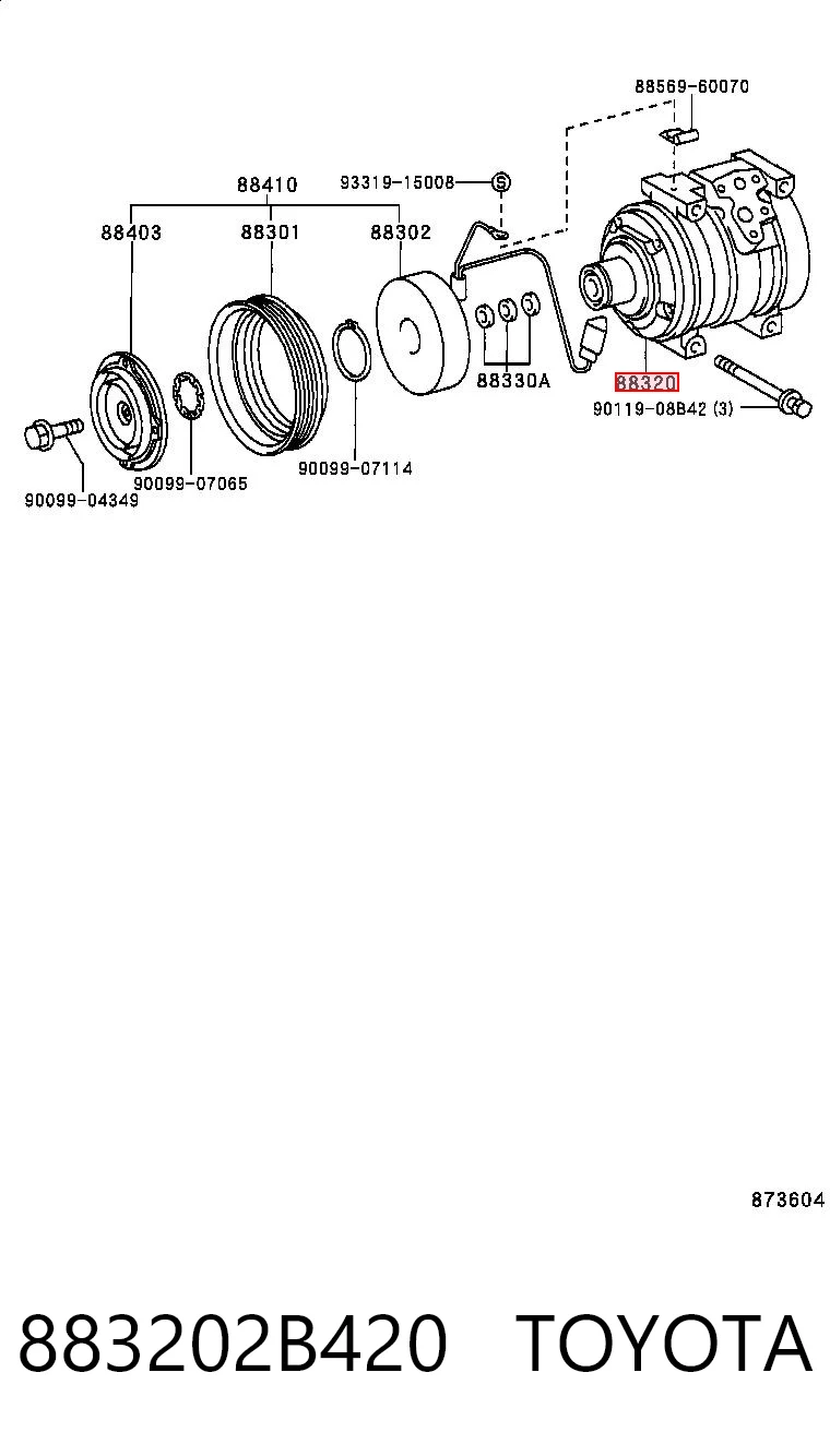 883202B420 Toyota Компресор холодоагенту