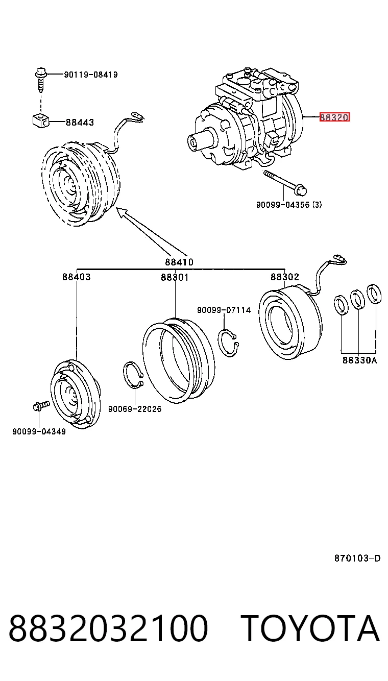 Купити Компресор кондиціонера Toyota Carina E T19