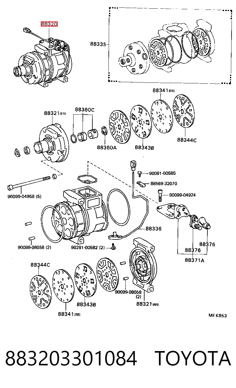 Компресор кондиціонера Toyota Carina 