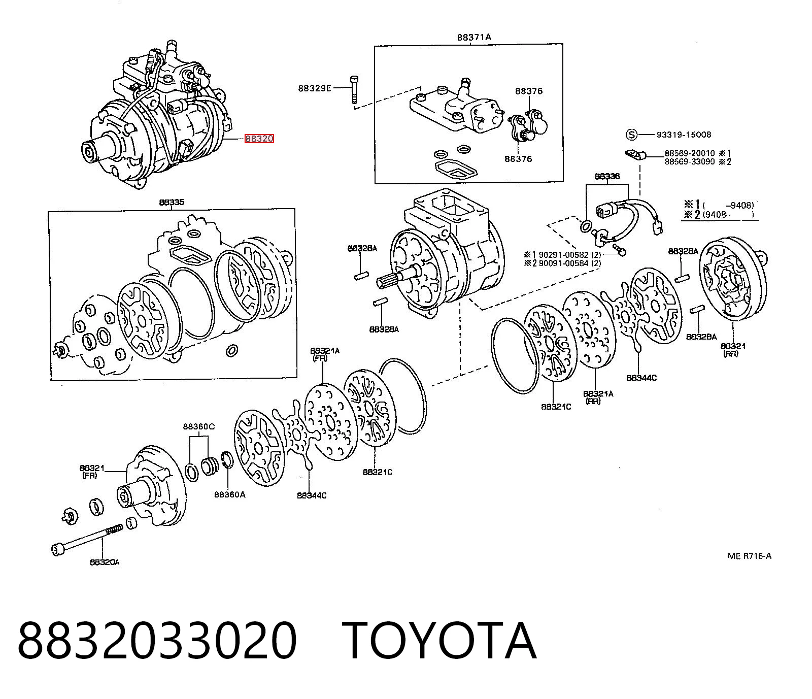 8832033020 Toyota Компресор холодоагенту