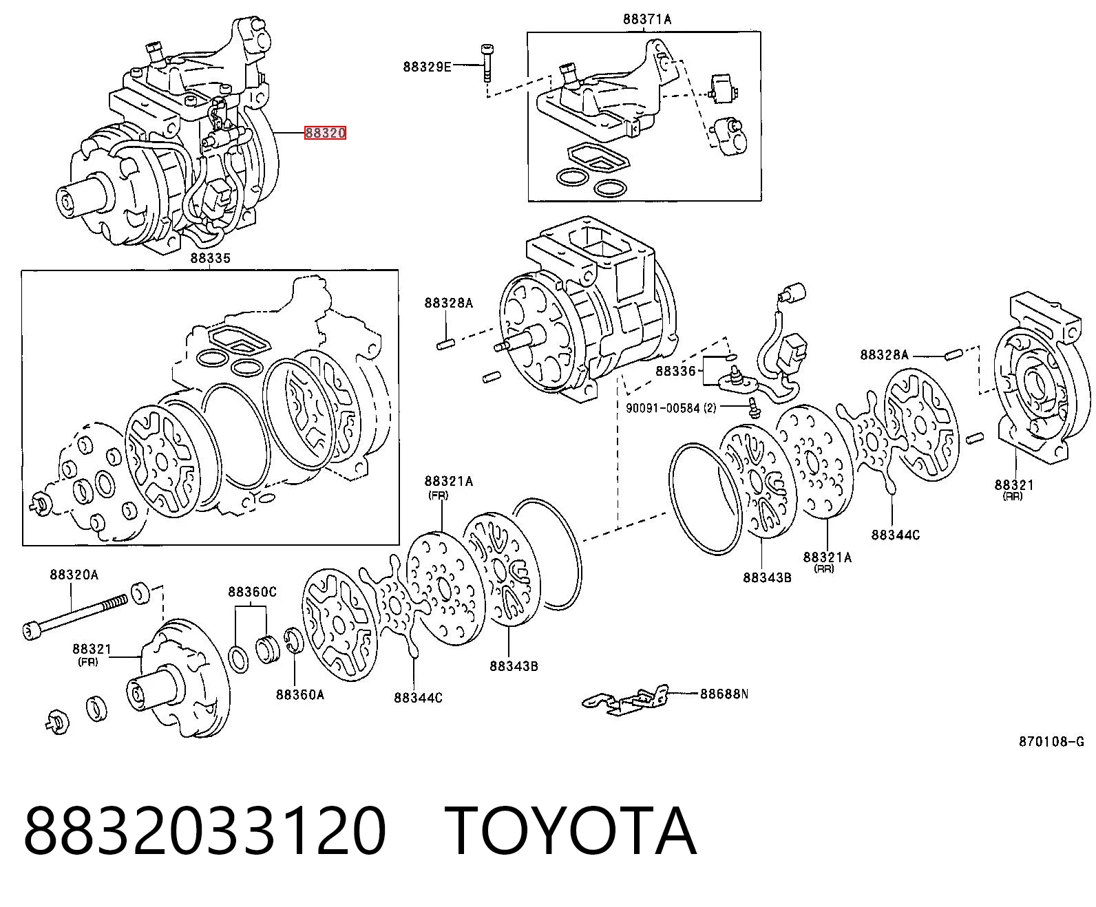 8832033120 Toyota Компресор холодоагенту