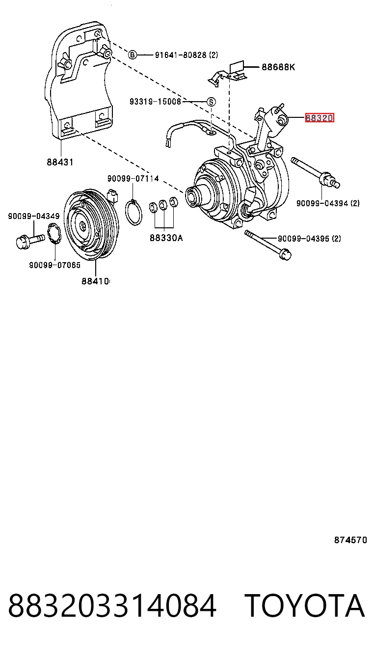 883203314084 Toyota Компресор холодоагенту