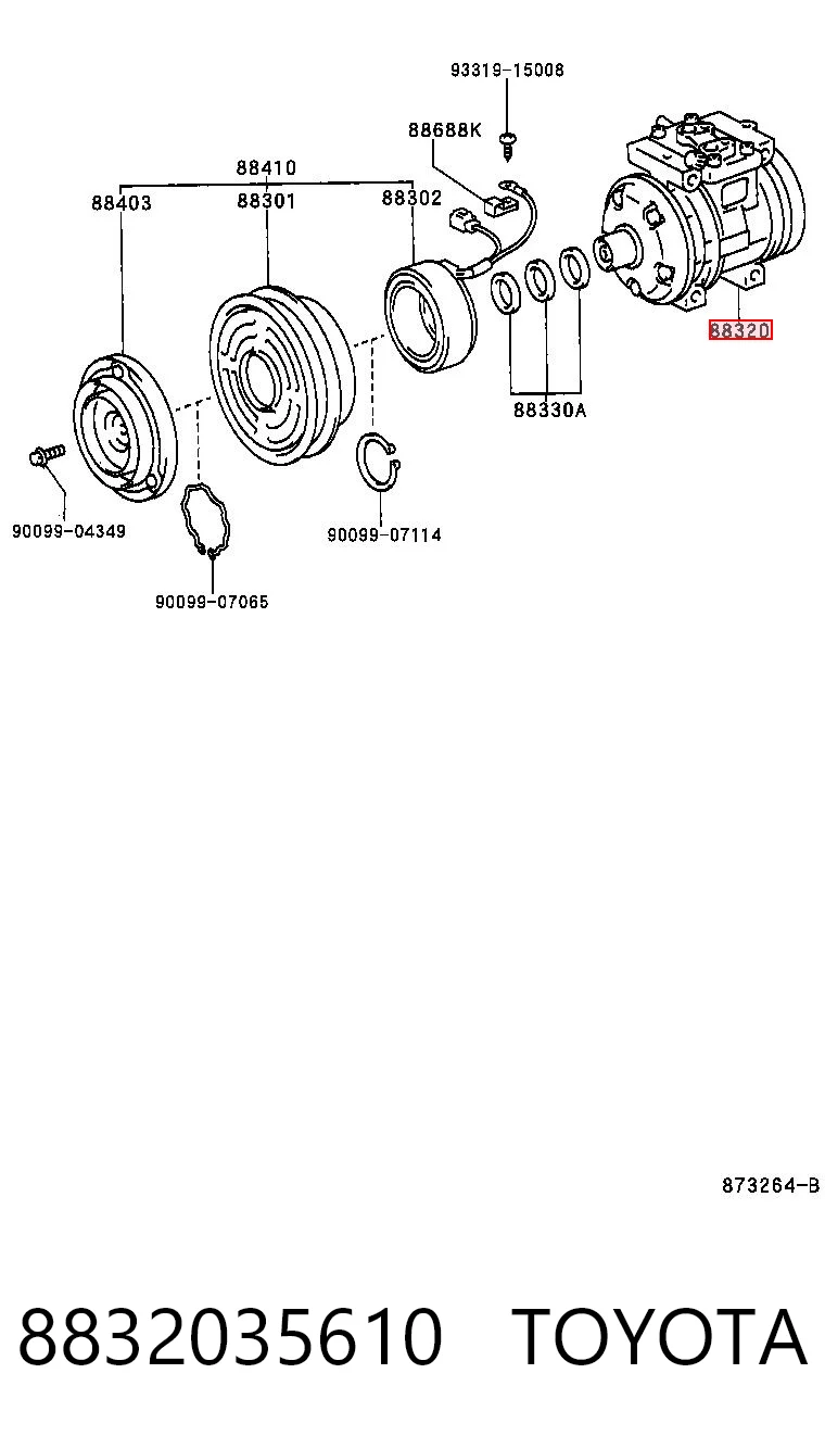 8832035610 Toyota Компресор холодоагенту