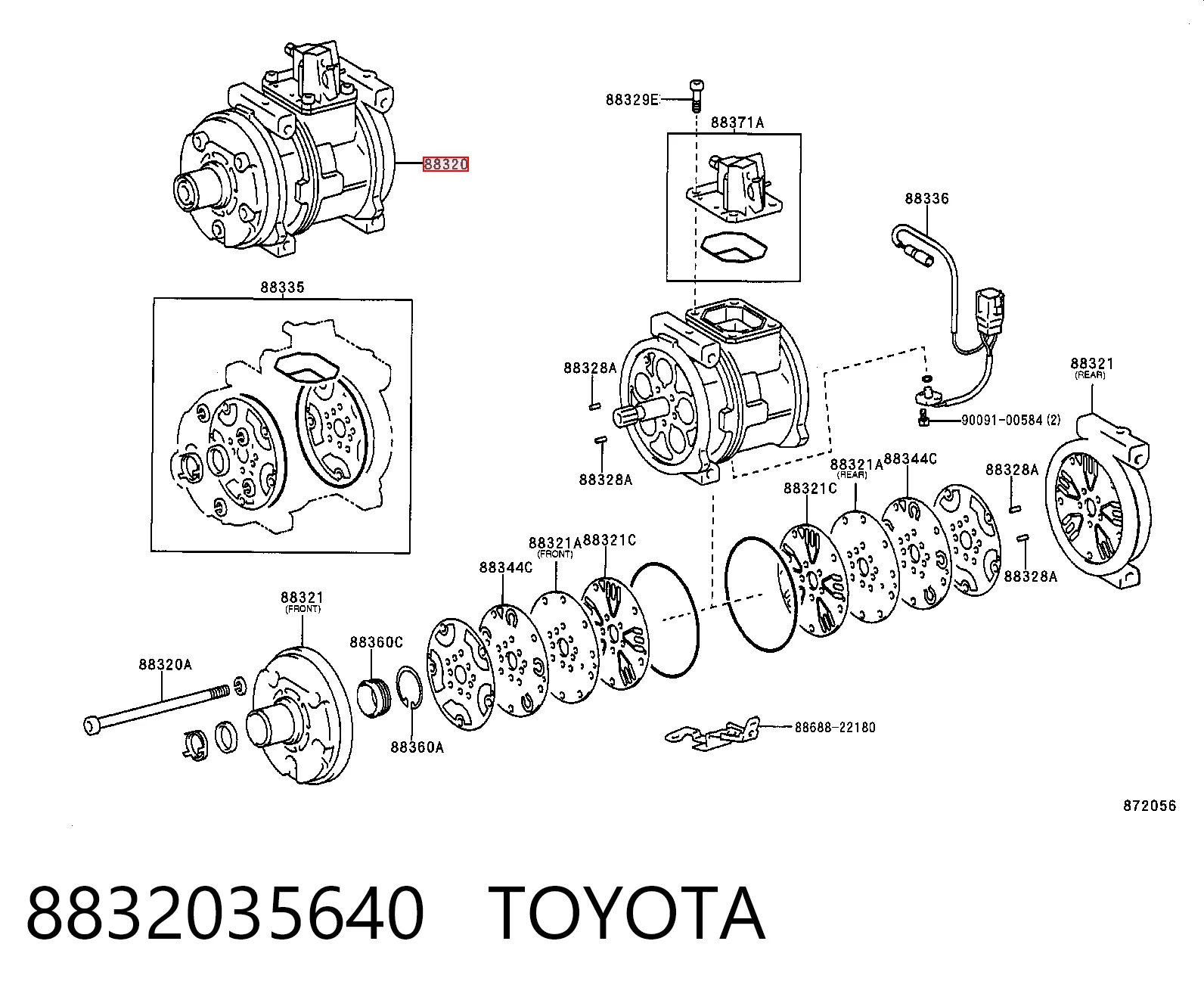 8832035640 Toyota Компресор холодоагенту