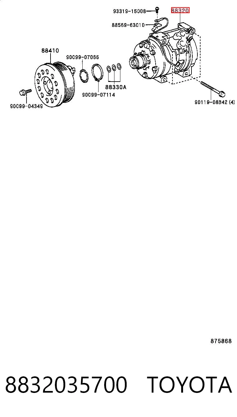 8832035700 Toyota Компресор холодоагенту