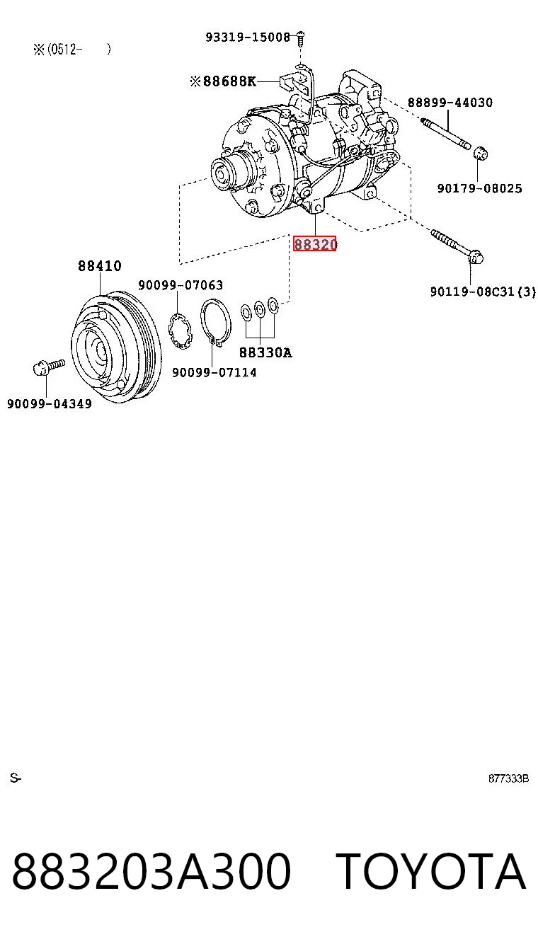 883203A300 Toyota Компресор холодоагенту
