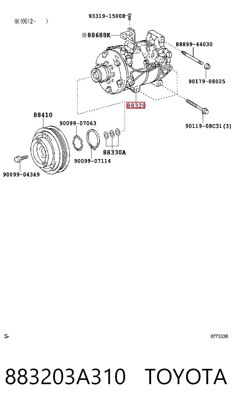 883203A310 Toyota Компресор холодоагенту