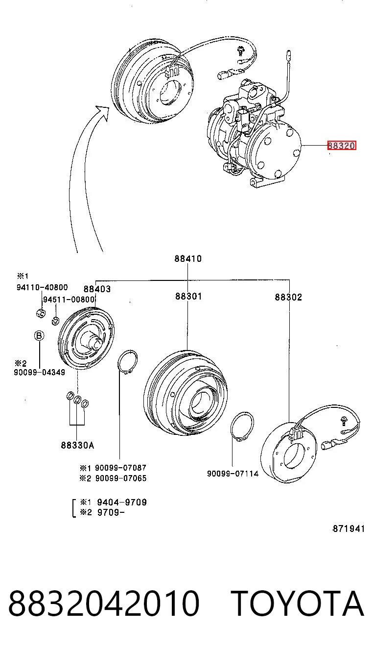 8832042010 Toyota Компресор холодоагенту