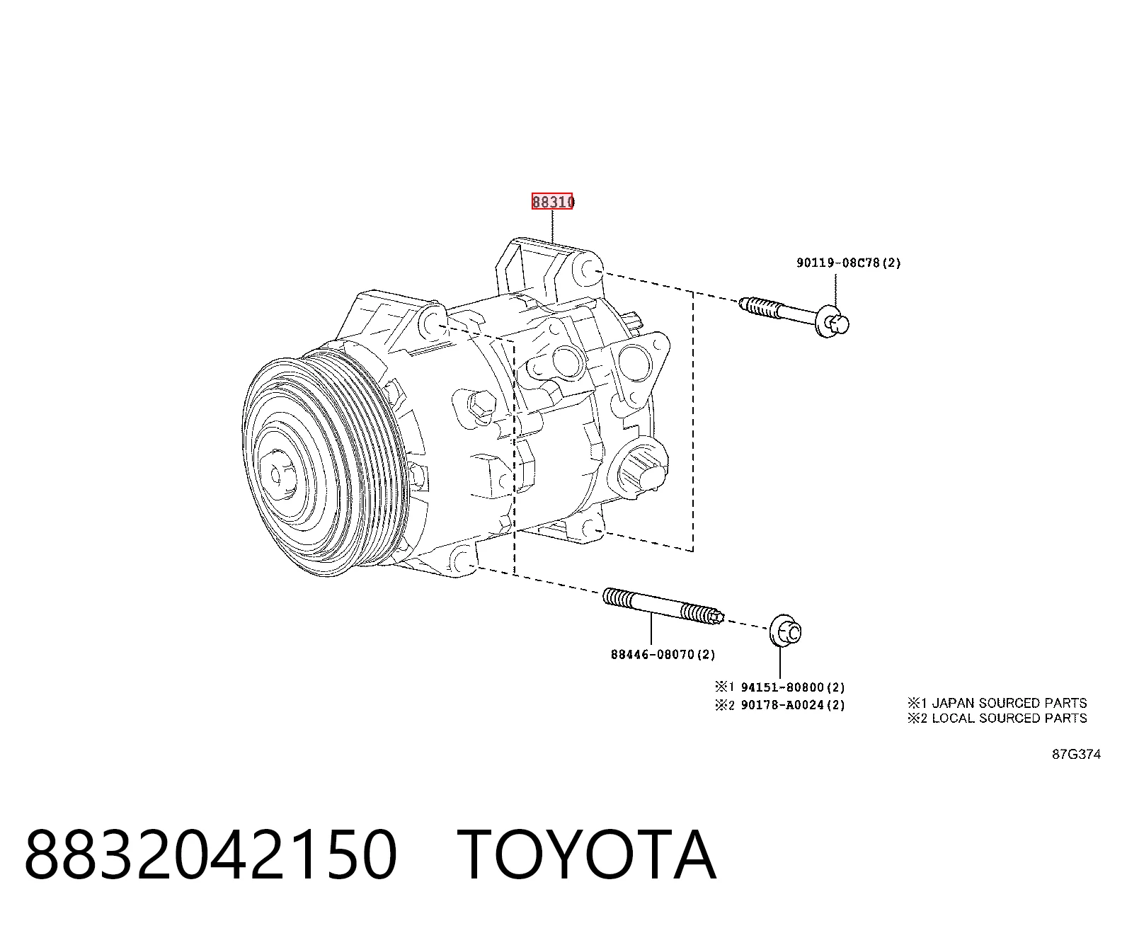 8832042150 Toyota Компресор холодоагенту