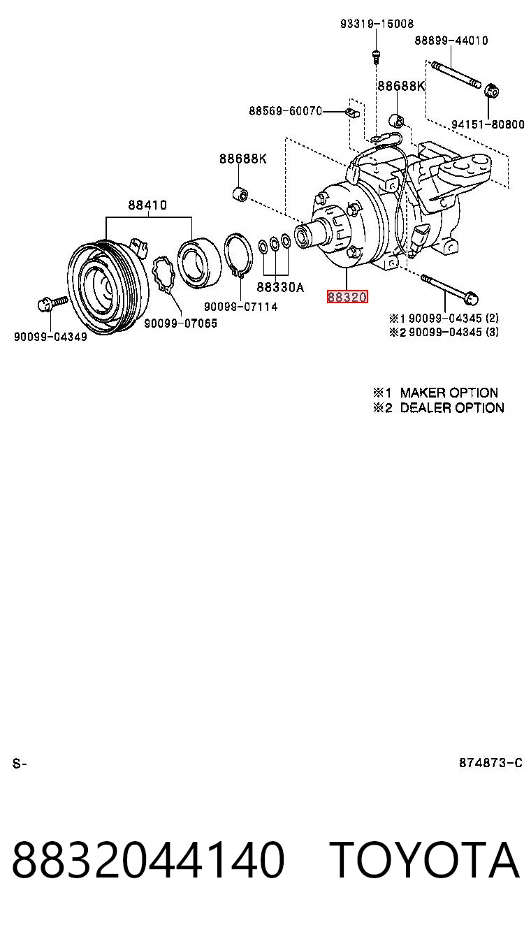 8832044140 Toyota Компресор холодоагенту