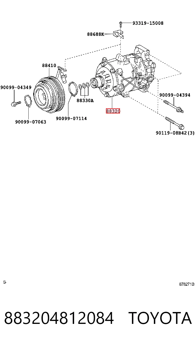 883204812084 Toyota Компресор холодоагенту
