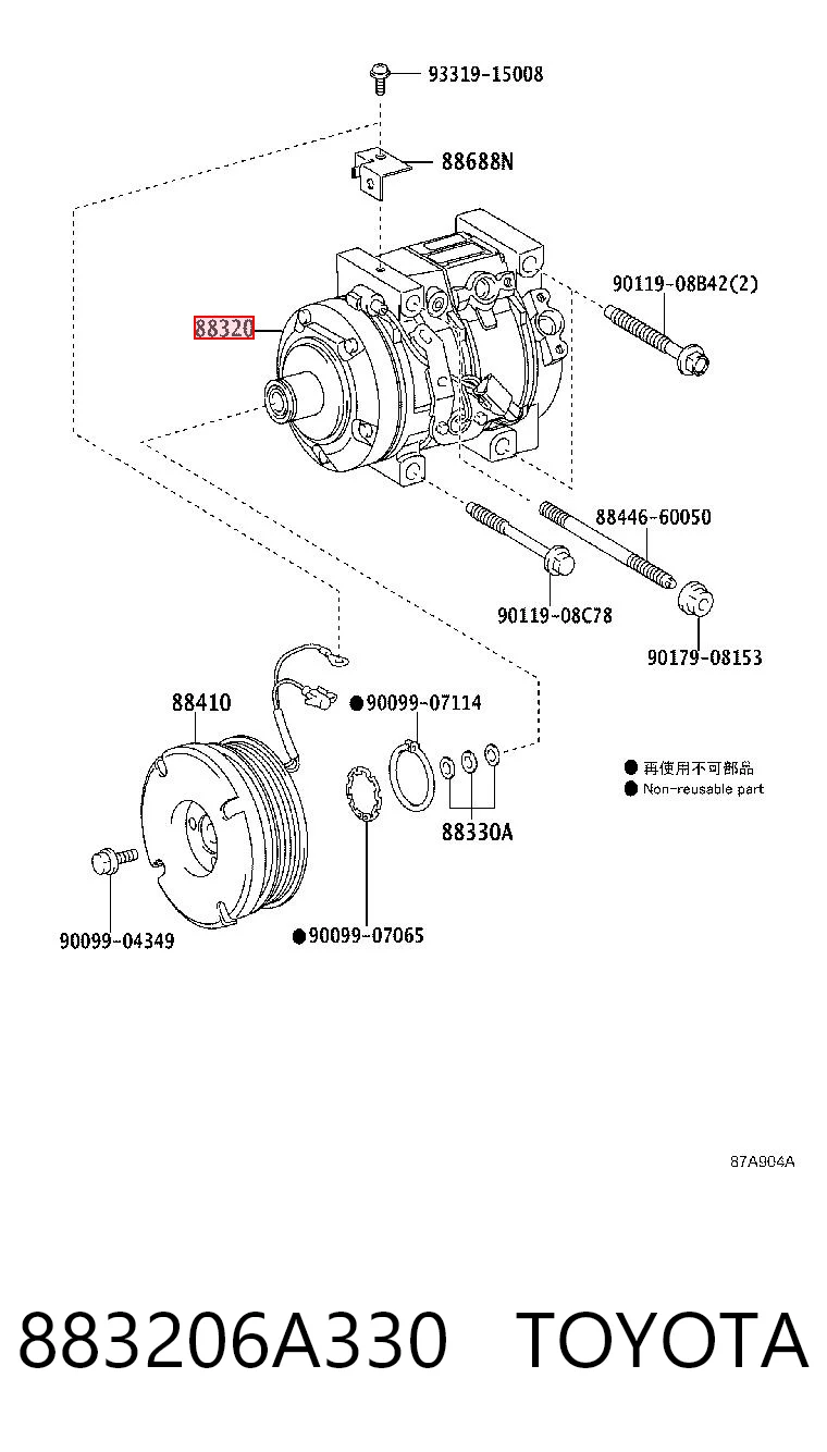 883206A330 Toyota Компресор холодоагенту