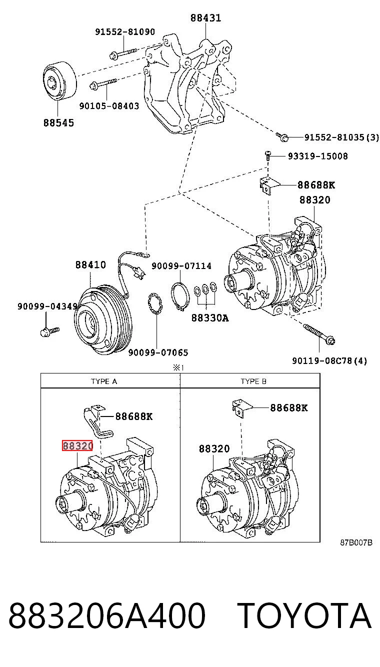 883206A400 Toyota Компресор холодоагенту