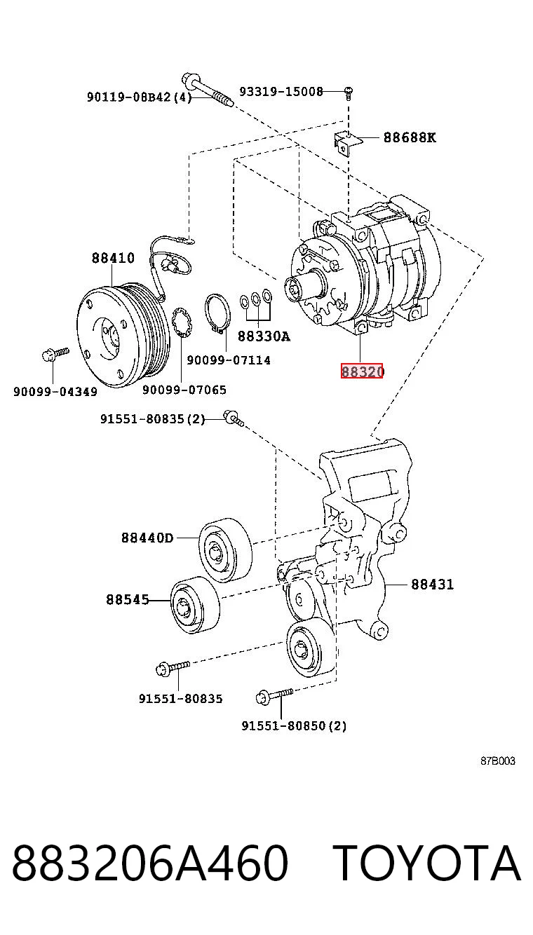 883206A460 Toyota Компресор холодоагенту