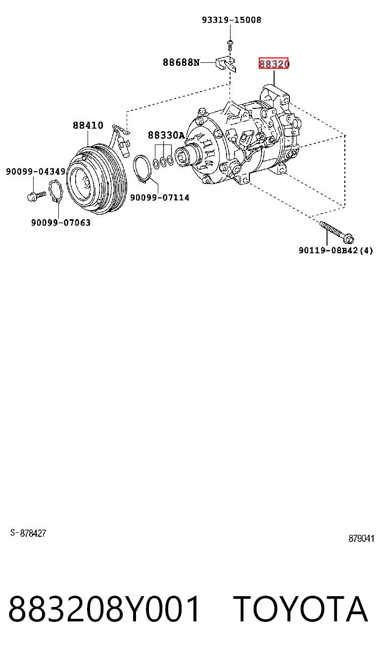 883208Y001 Toyota Компресор холодоагенту