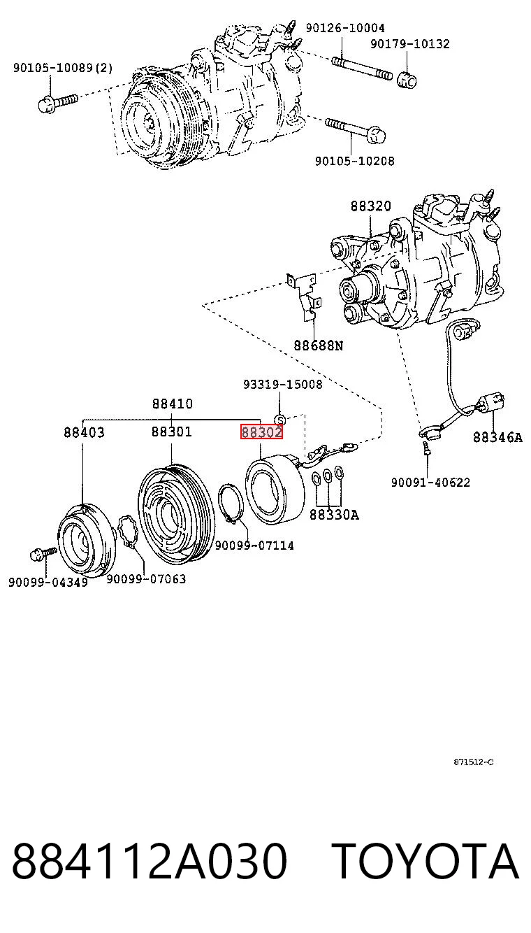 Муфта компресора кондиціонера Toyota Land Cruiser J9