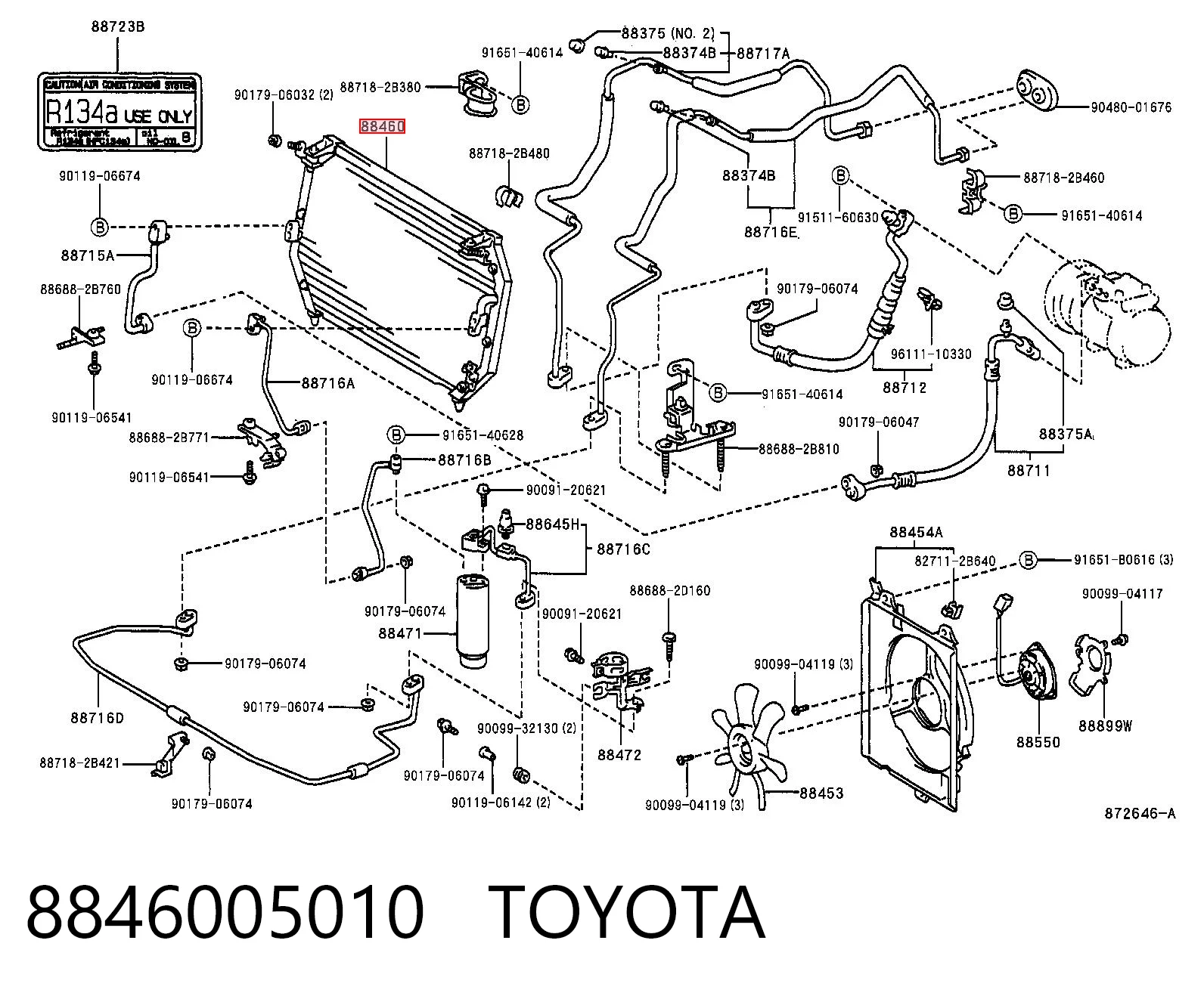 8846005010 Toyota Конденсатор