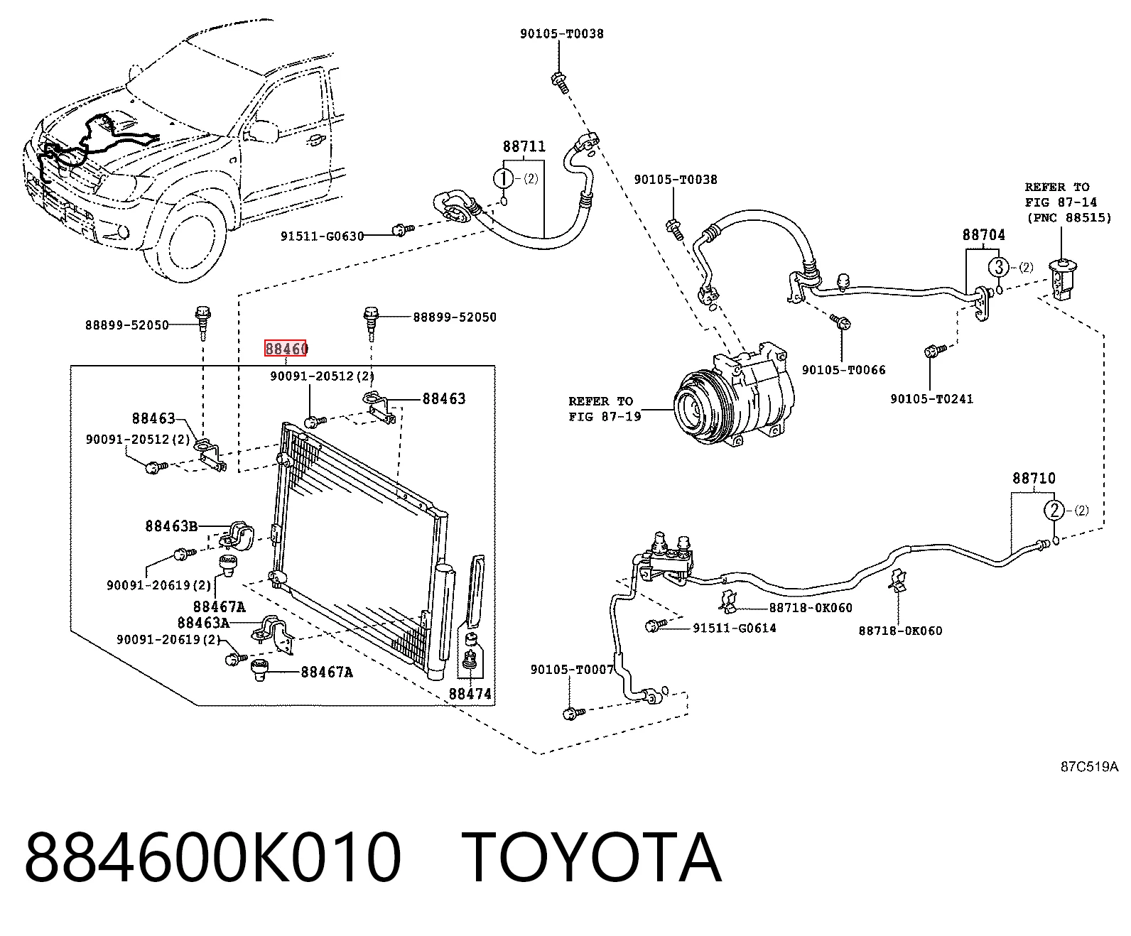 884600K010 Toyota Конденсатор