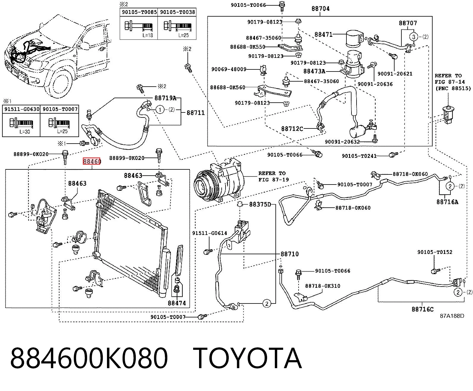 884600K080 Toyota Конденсатор