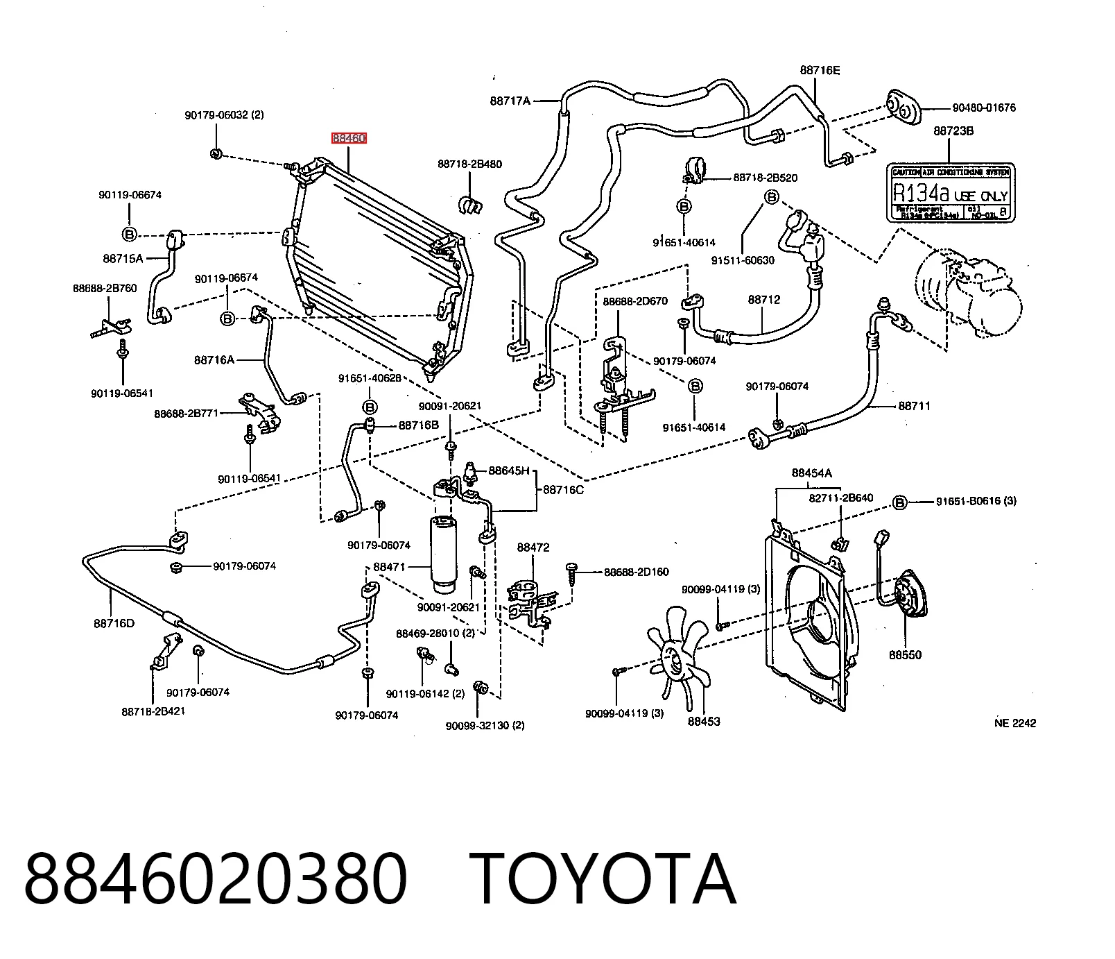 Радіатор охолодження кондиціонера Toyota Carina E