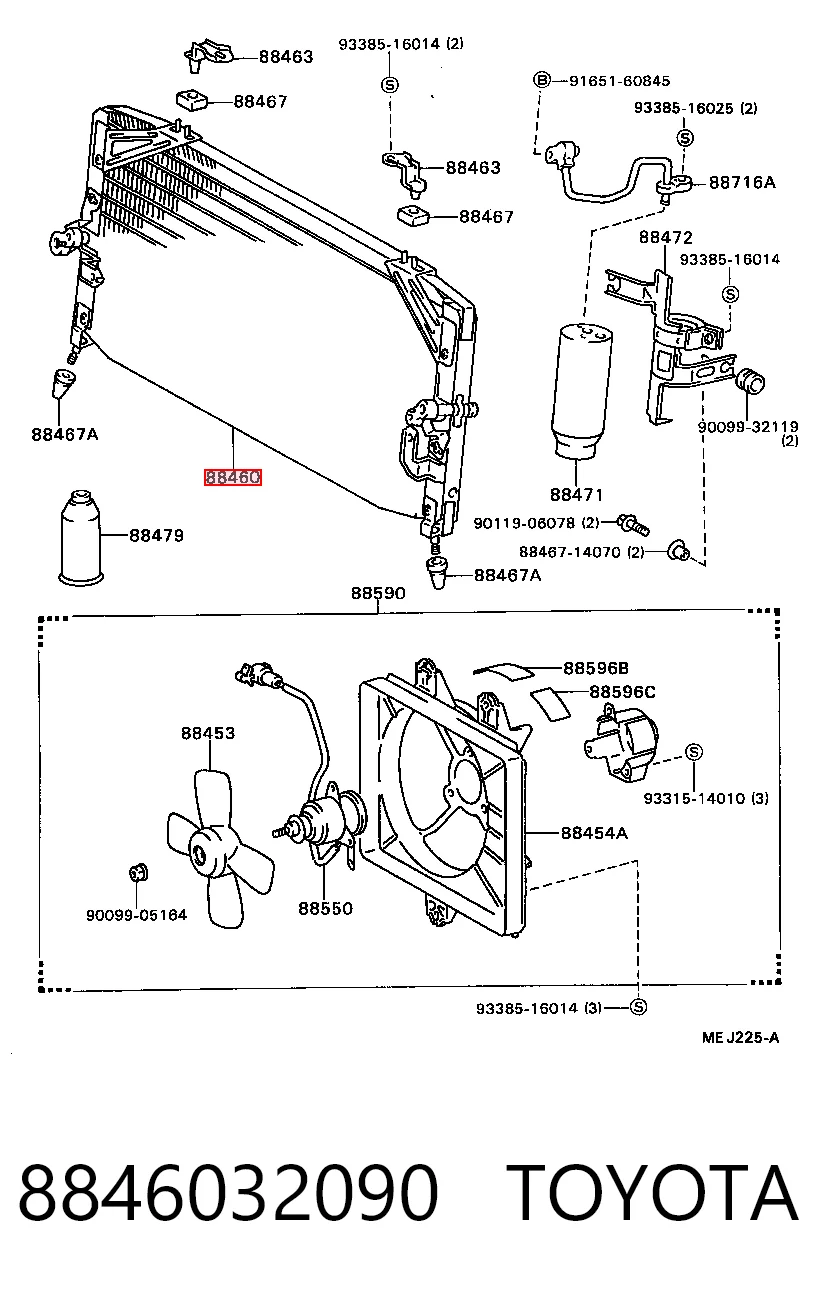 Радіатор охолодження кондиціонера Toyota Camry II
