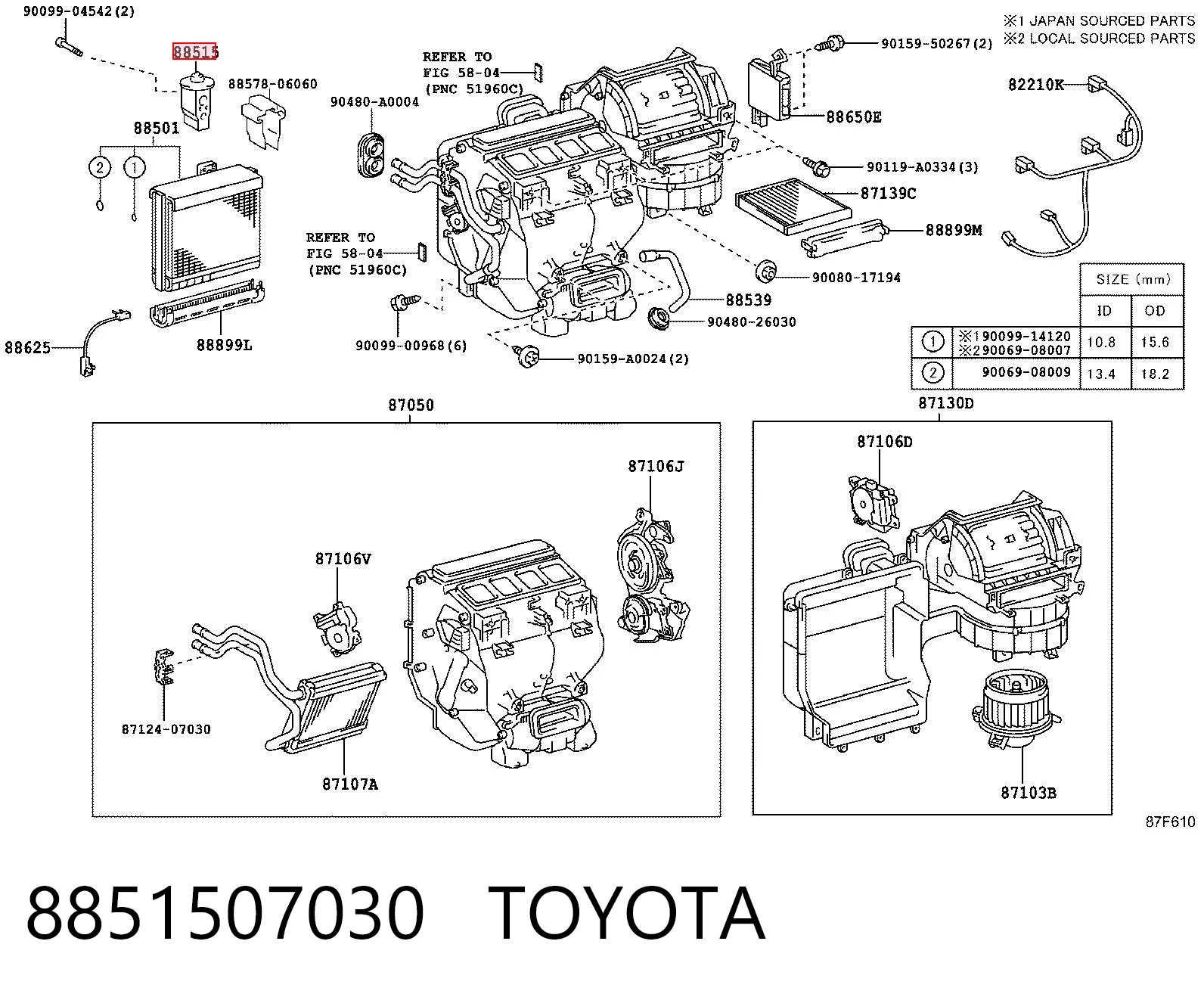 8851507030 Toyota Клапан TRV, кондиціонера