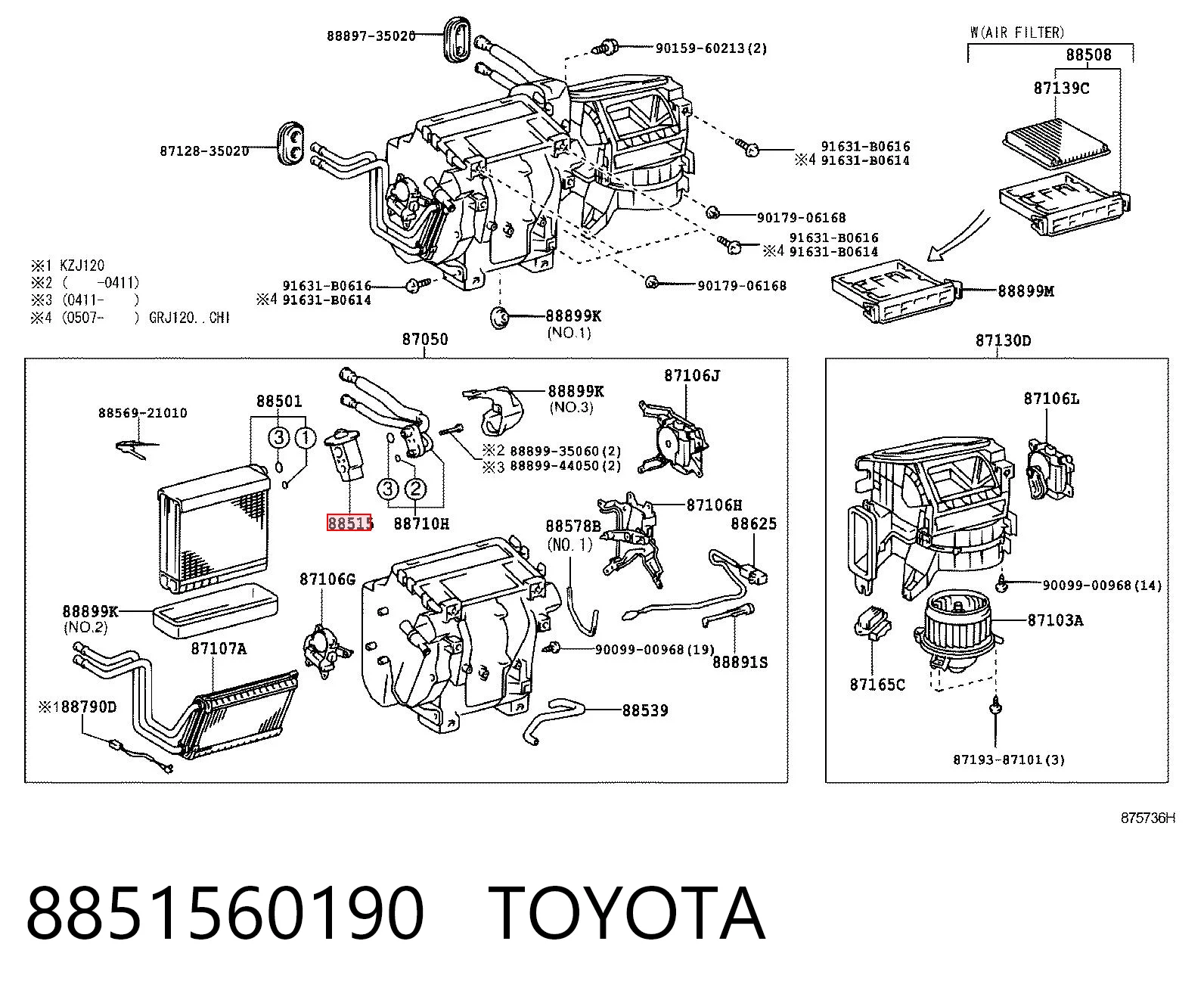 8851560190 Toyota Клапан TRV, кондиціонера