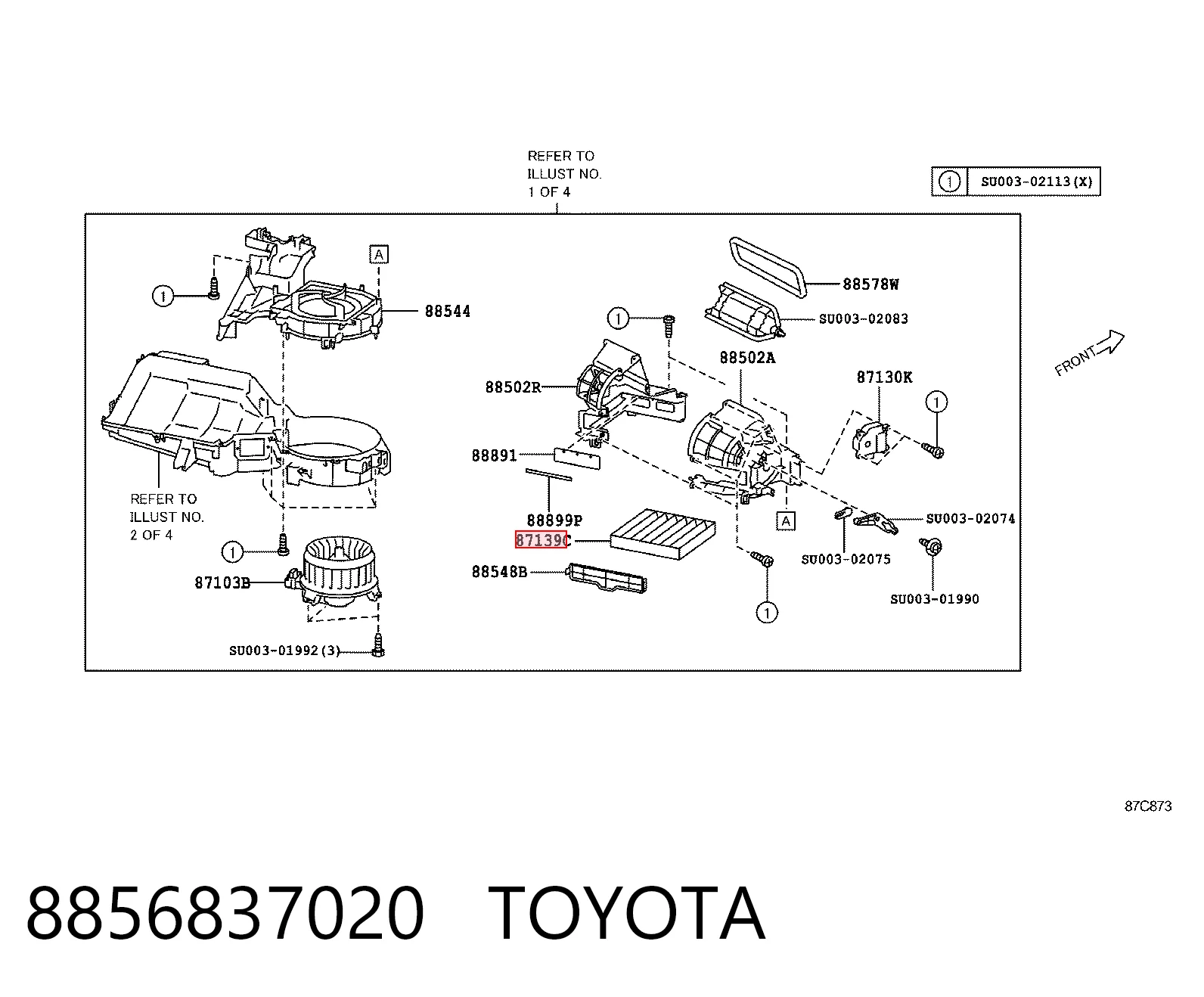8856837020 Toyota Внутрішньосалонний фільтр