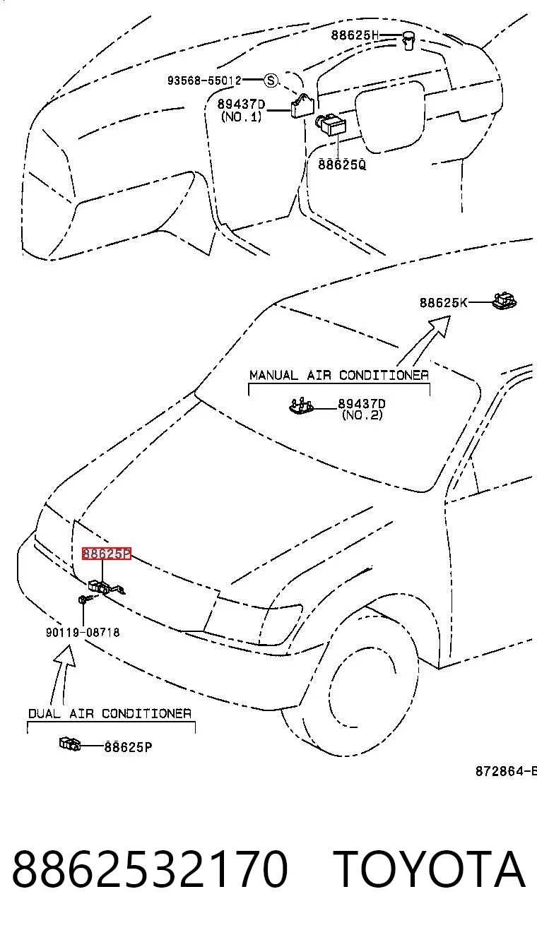8862532170 Toyota Датчик температури навколишнього середовища