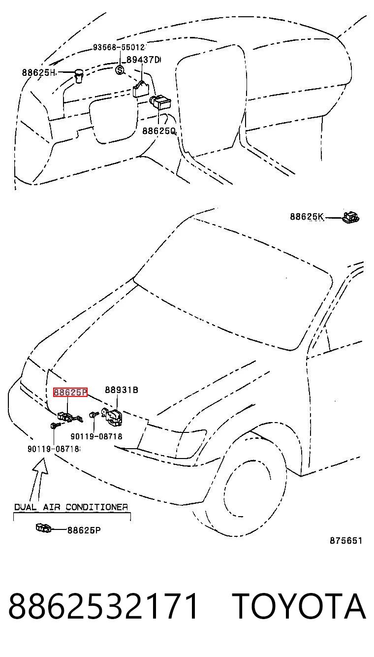8862532171 Toyota Датчик температури навколишнього середовища