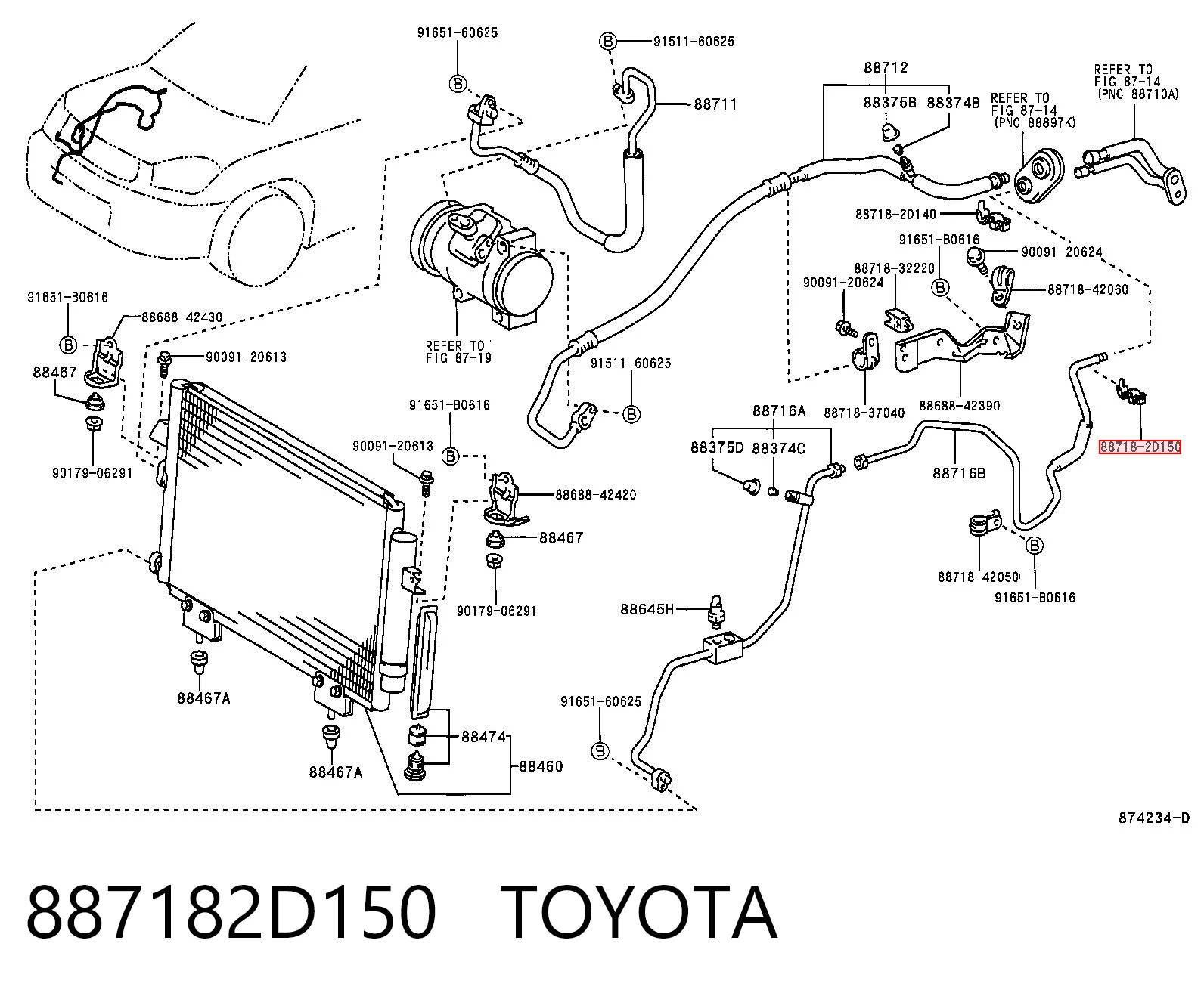 887182D150 Toyota Кронштейн компресора кондиціонера