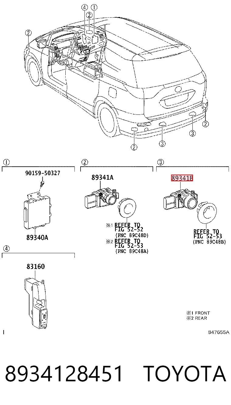8934128451 Toyota Датчик сигналізації парковки (парктронік), задній