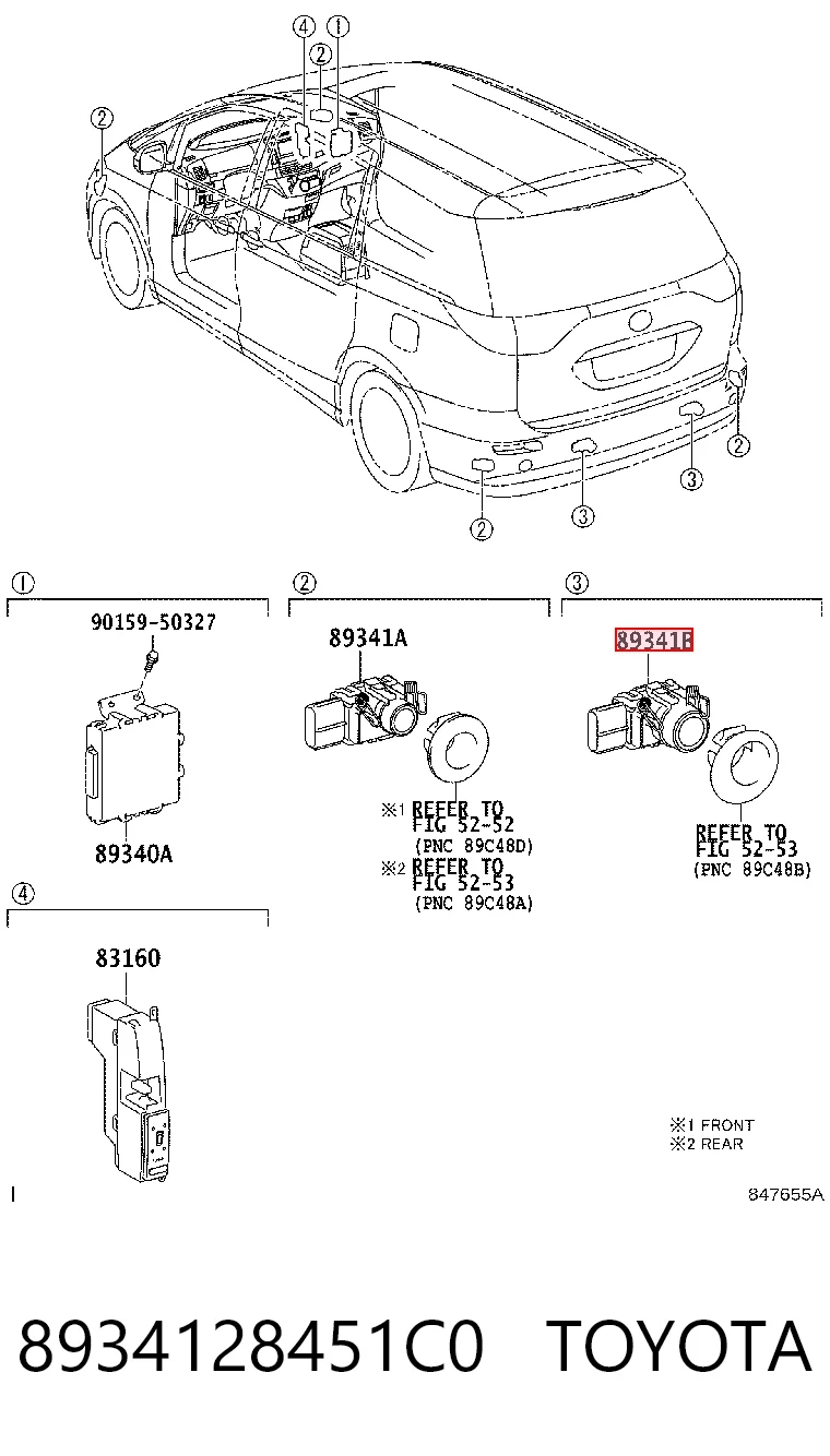 8934128451C0 Toyota Датчик сигналізації парковки (парктронік), задній