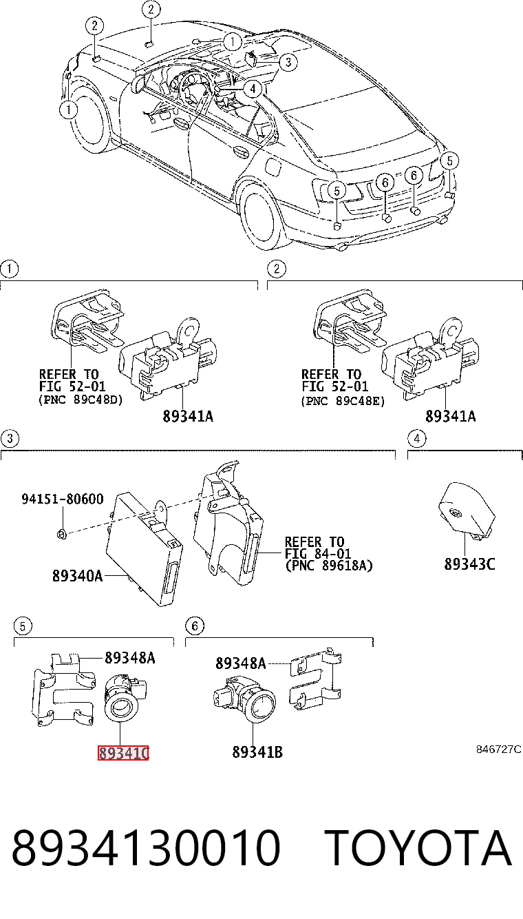8934130010 Toyota Датчик сигналізації паркування (парктронік), задній бічній