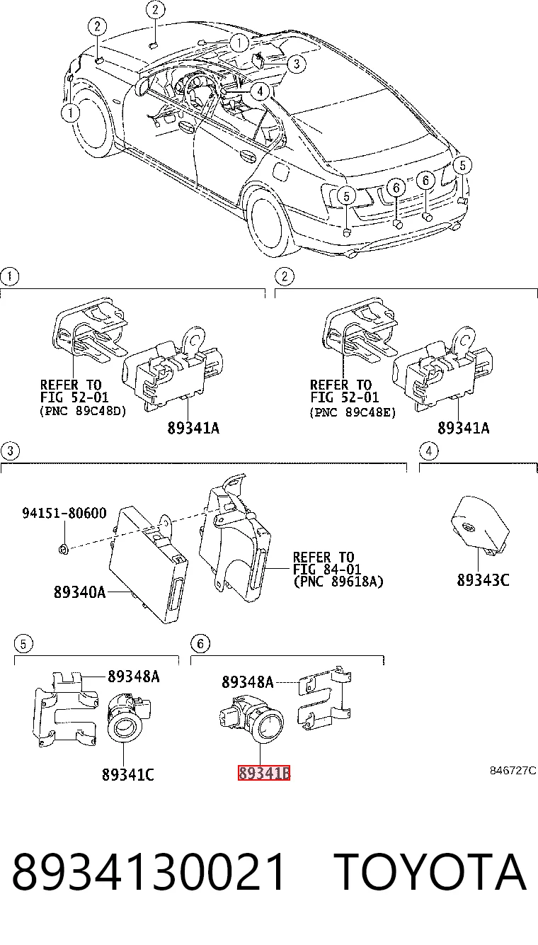 8934130021 Toyota Датчик сигналізації парковки (парктронік), задній