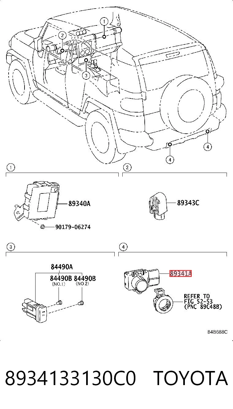 8934133130C0 Toyota Датчик сигналізації парковки (парктронік), задній