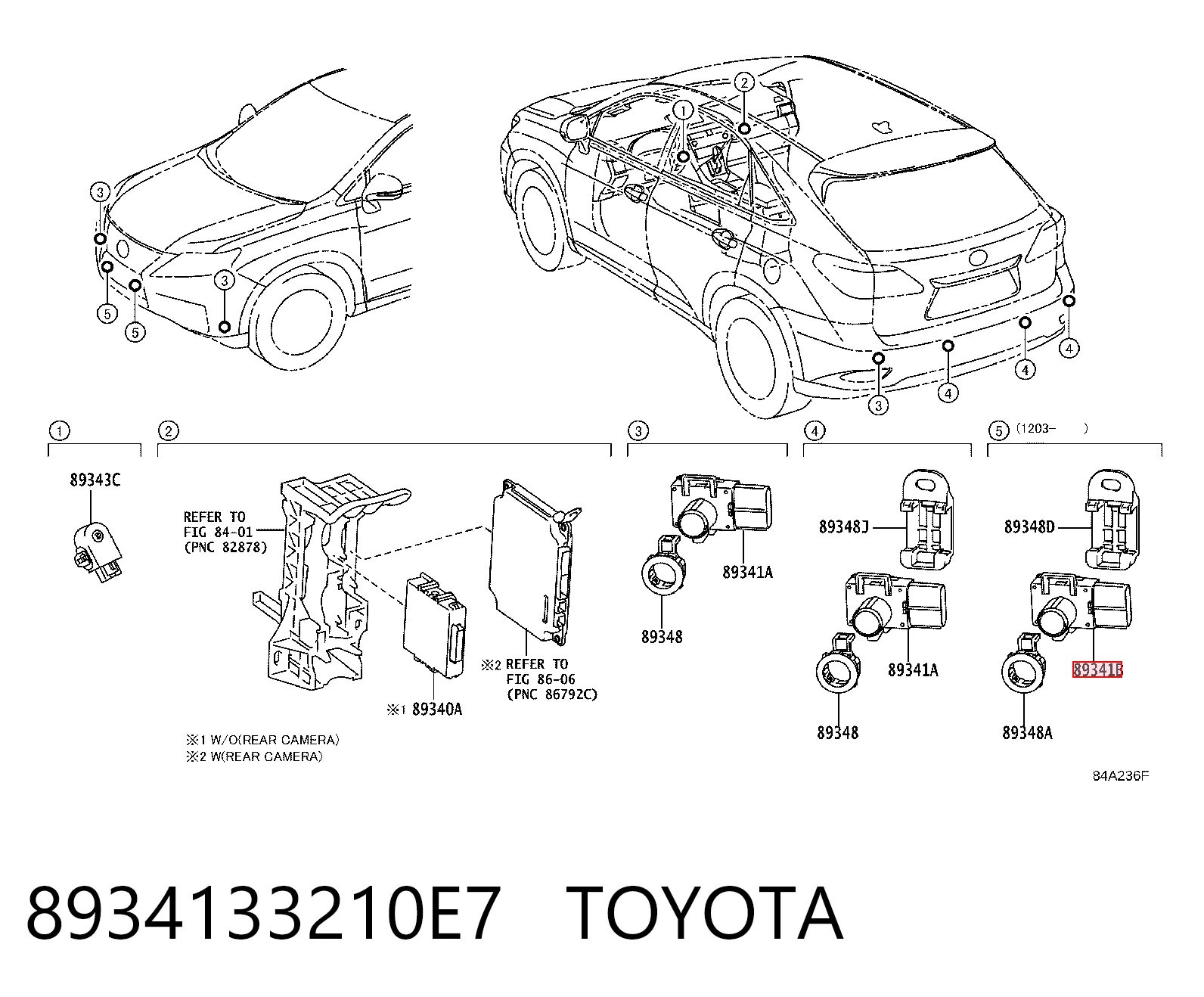 8934133210E7 Toyota Датчик сигналізації парковки, парктронік, бічний