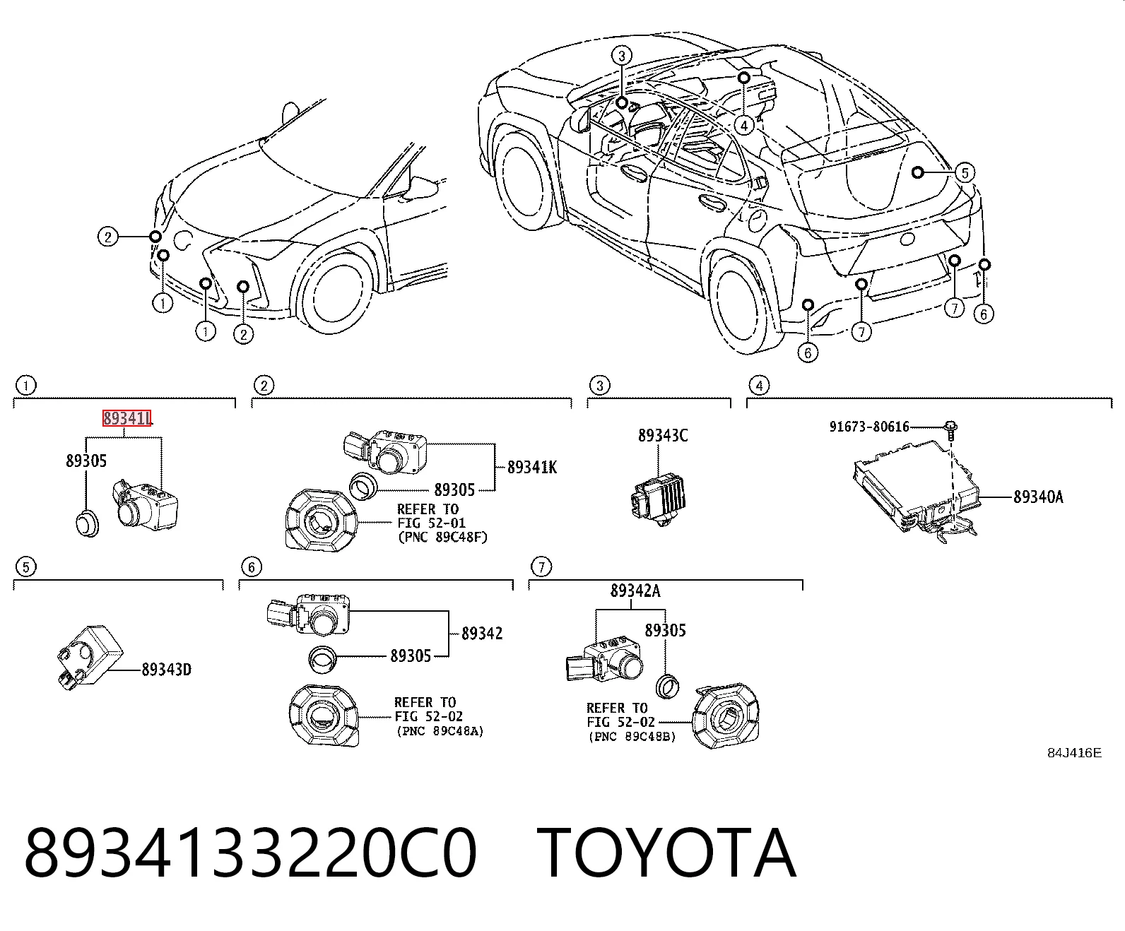 8934133220C0 Toyota Датчик сигналізації паркування (парктронік), передній