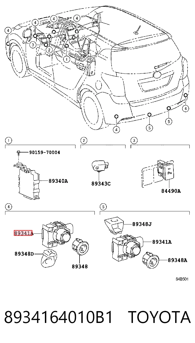 8934164010B1 Toyota Акустична паркувальна система