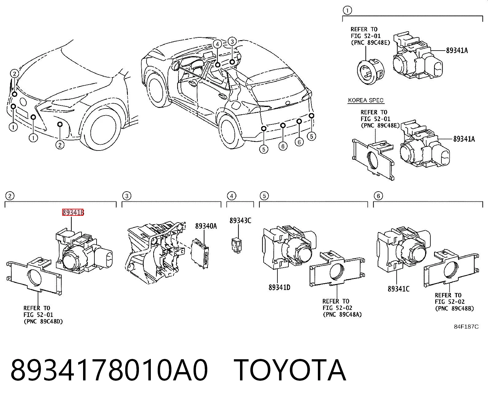 8934178010A0 Toyota Датчик сигналізації паркування (парктронік), передній бічний